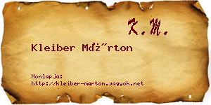 Kleiber Márton névjegykártya