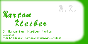 marton kleiber business card